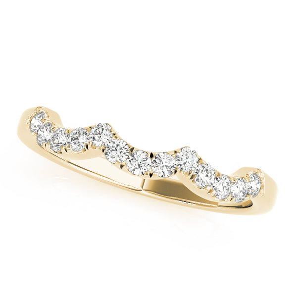 Curved Bands Half Eternity Ring in Gold & Platinum