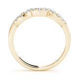 Curved Bands Half Eternity Ring in Gold & Platinum