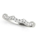 Curved Bands Half Eternity Ring in Gold & Platinum