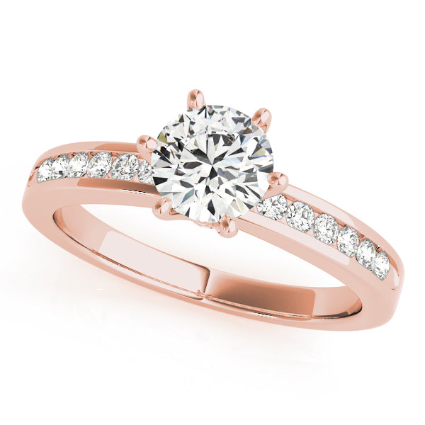 Eternal Channel-Set Round Diamond Engagement Ring — 9K/18K Gold & Platinum