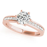 Eternal Channel-Set Round Diamond Engagement Ring — 9K/18K Gold & Platinum