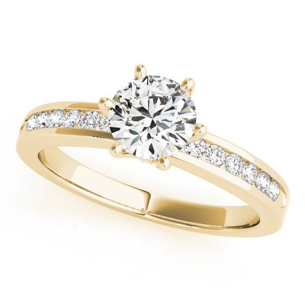 Eternal Channel-Set Round Diamond Engagement Ring — 9K/18K Gold & Platinum