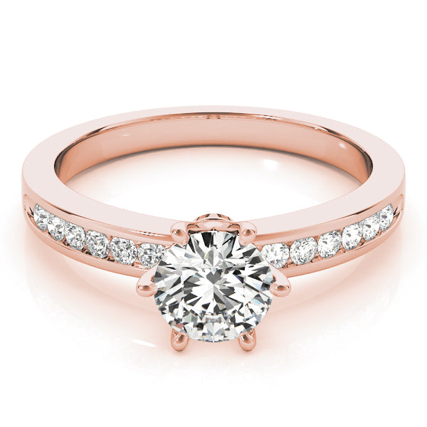 Eternal Channel-Set Round Diamond Engagement Ring — 9K/18K Gold & Platinum