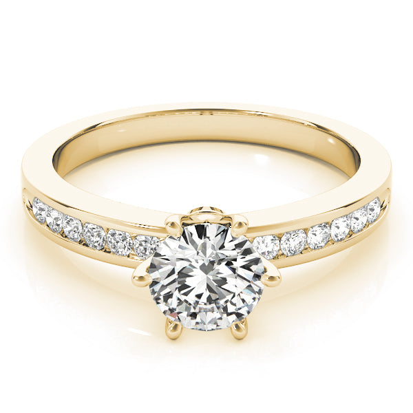Eternal Channel-Set Round Diamond Engagement Ring — 9K/18K Gold & Platinum
