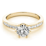 Eternal Channel-Set Round Diamond Engagement Ring — 9K/18K Gold & Platinum