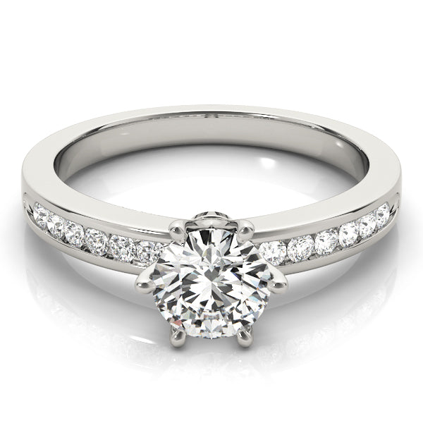 Eternal Channel-Set Round Diamond Engagement Ring — 9K/18K Gold & Platinum