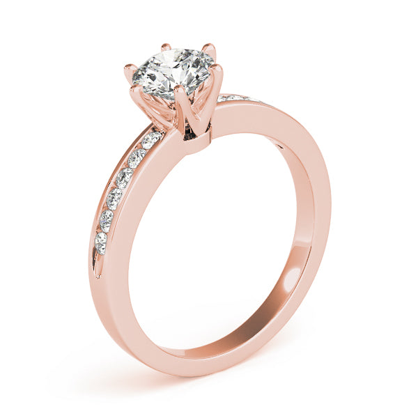 Eternal Channel-Set Round Diamond Engagement Ring — 9K/18K Gold & Platinum