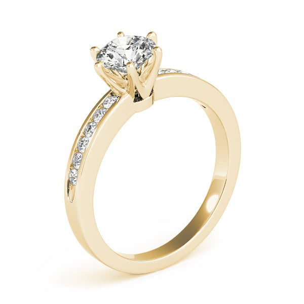 Eternal Channel-Set Round Diamond Engagement Ring — 9K/18K Gold & Platinum