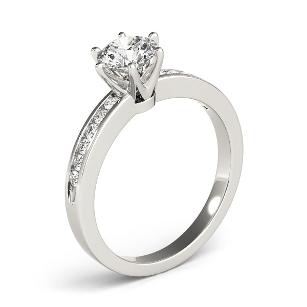 Eternal Channel-Set Round Diamond Engagement Ring — 9K/18K Gold & Platinum