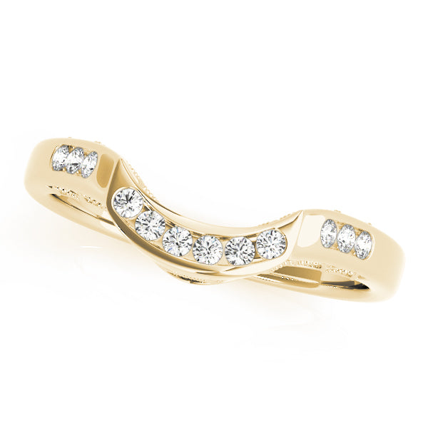 Curved Bands Half Eternity Ring in Gold & Platinum