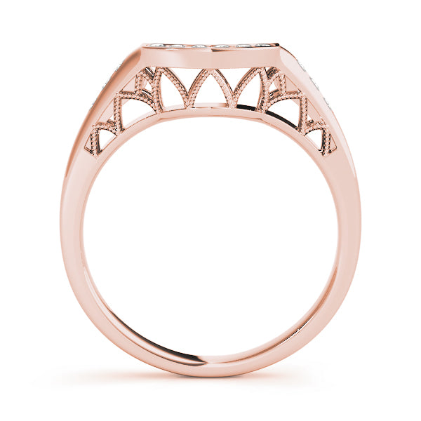 Curved Bands Half Eternity Ring in Gold & Platinum