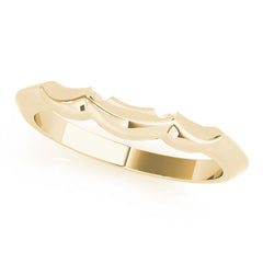 Curved Shadow Wedding Gold Band