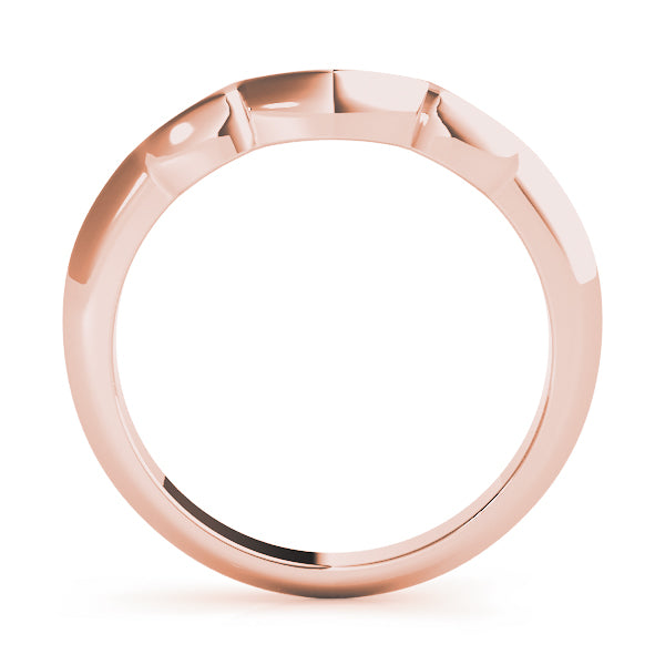 Curved Shadow Wedding Gold Band