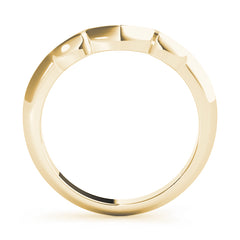 Curved Shadow Wedding Gold Band