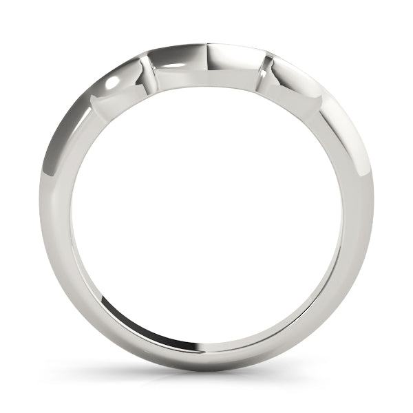 Curved Shadow Wedding Gold Band