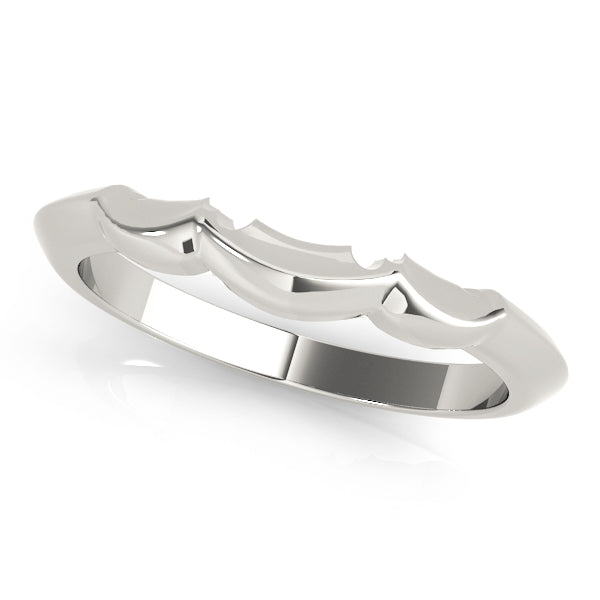 Curved Shadow Wedding Gold Band