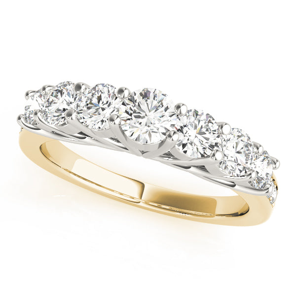 Prong Set Half Eternity Ring in Gold & Platinum
