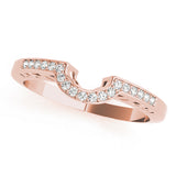 Curved Bands Half Eternity Ring in Gold & Platinum