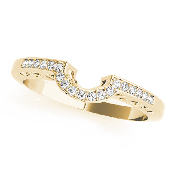 Curved Bands Half Eternity Ring in Gold & Platinum