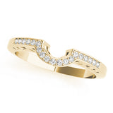 Curved Bands Half Eternity Ring in Gold & Platinum