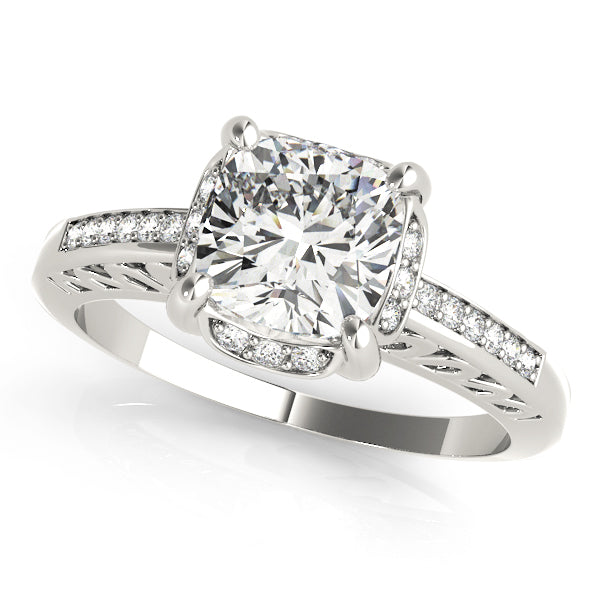 Graceful Prong-Set Cushion Diamond Engagement Ring — 9K/18K Gold & Platinum