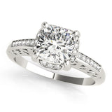 Graceful Prong-Set Cushion Diamond Engagement Ring — 9K/18K Gold & Platinum