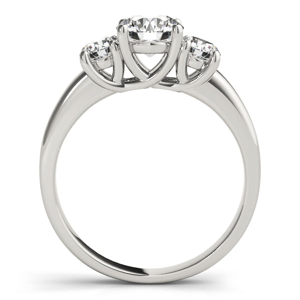 Splendid Three-Stone Round Diamond Engagement Ring — 9K/18K Gold & Platinum