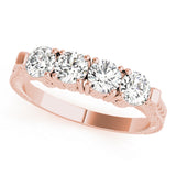 Prong Set Half Eternity Ring in Gold & Platinum