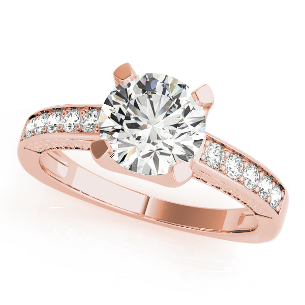 Resplendent Channel-Set Round Diamond Engagement Ring — 9K/18K Gold & Platinum