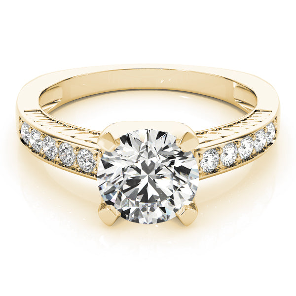 Resplendent Channel-Set Round Diamond Engagement Ring — 9K/18K Gold & Platinum