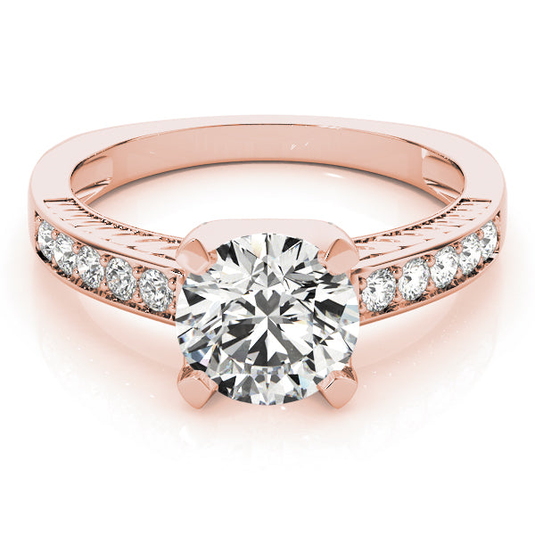 Resplendent Channel-Set Round Diamond Engagement Ring — 9K/18K Gold & Platinum