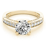 Resplendent Channel-Set Round Diamond Engagement Ring — 9K/18K Gold & Platinum