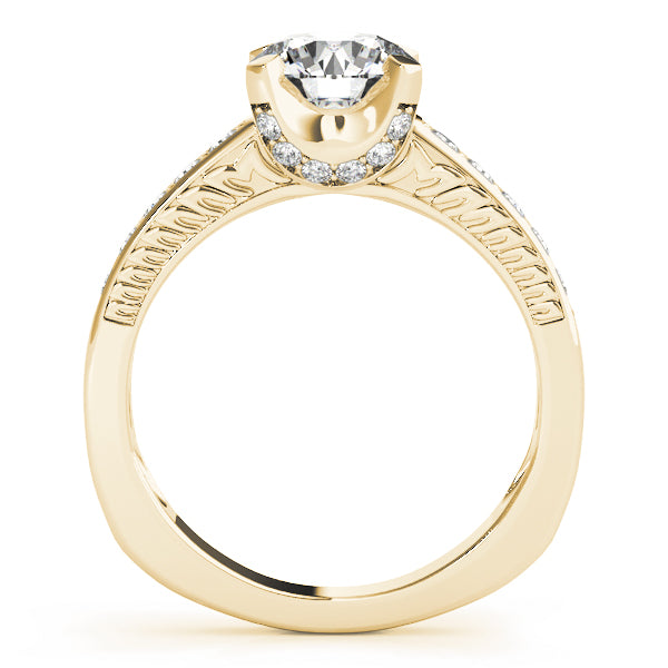 Resplendent Channel-Set Round Diamond Engagement Ring — 9K/18K Gold & Platinum