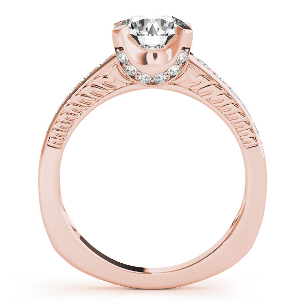 Resplendent Channel-Set Round Diamond Engagement Ring — 9K/18K Gold & Platinum