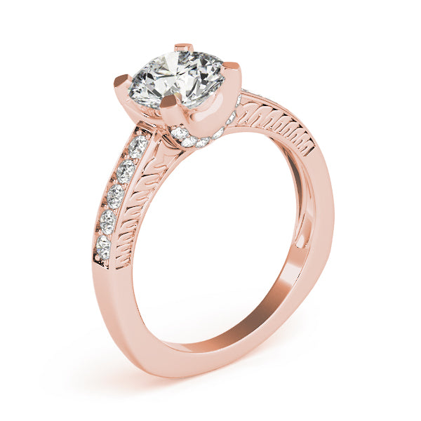 Resplendent Channel-Set Round Diamond Engagement Ring — 9K/18K Gold & Platinum