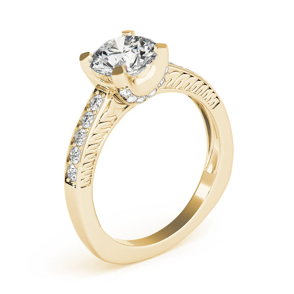 Resplendent Channel-Set Round Diamond Engagement Ring — 9K/18K Gold & Platinum