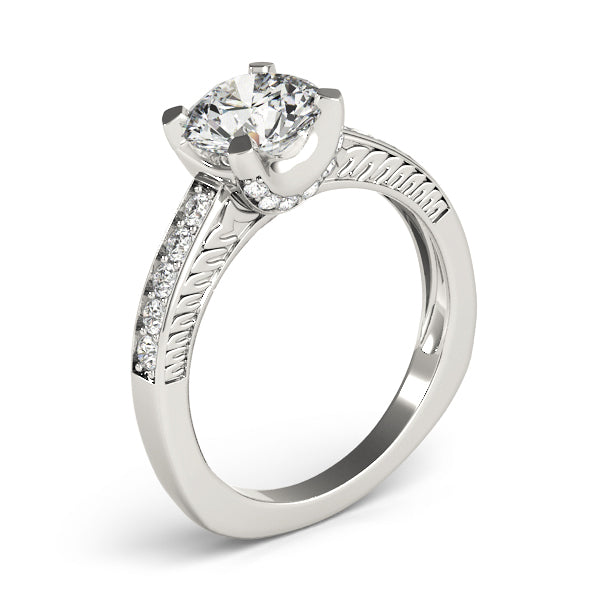 Resplendent Channel-Set Round Diamond Engagement Ring — 9K/18K Gold & Platinum