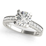 Resplendent Channel-Set Round Diamond Engagement Ring — 9K/18K Gold & Platinum