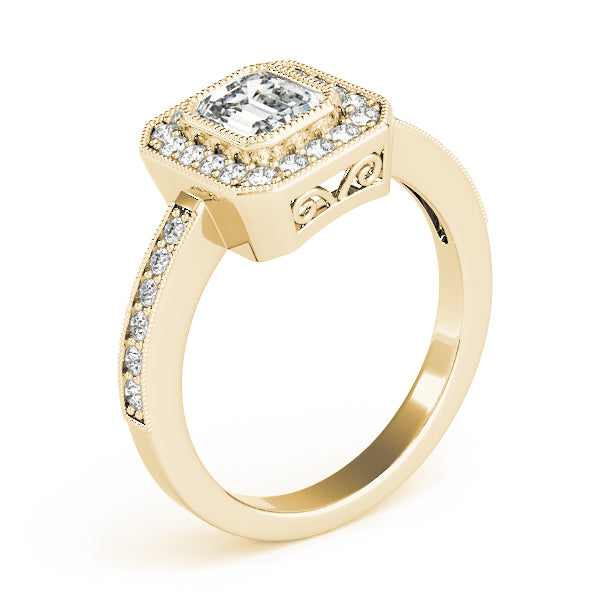 Cherished Halo Emerald Diamond Engagement Ring — 9K/18K Gold & Platinum