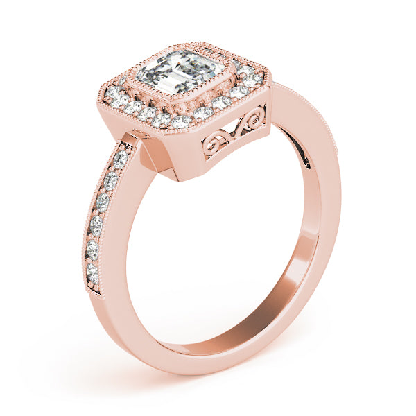 Cherished Halo Emerald Diamond Engagement Ring — 9K/18K Gold & Platinum