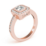 Cherished Halo Emerald Diamond Engagement Ring — 9K/18K Gold & Platinum
