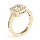 Cherished Halo Emerald Diamond Engagement Ring — 9K/18K Gold & Platinum
