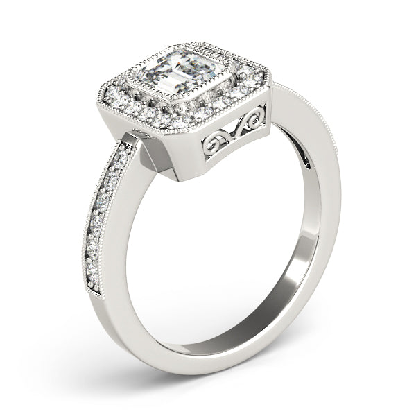 Cherished Halo Emerald Diamond Engagement Ring — 9K/18K Gold & Platinum