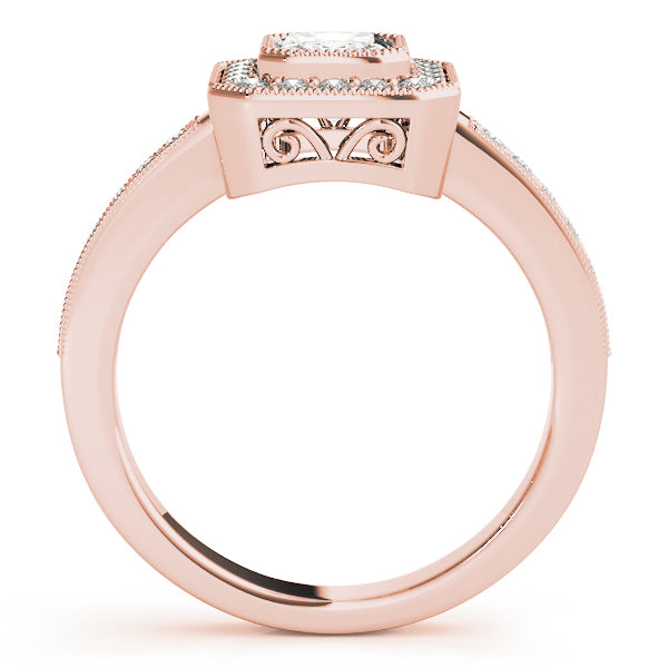 Cherished Halo Emerald Diamond Engagement Ring — 9K/18K Gold & Platinum