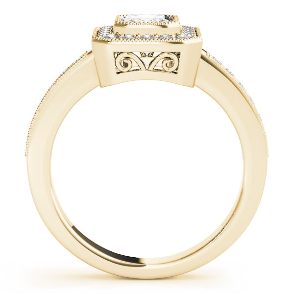 Cherished Halo Emerald Diamond Engagement Ring — 9K/18K Gold & Platinum