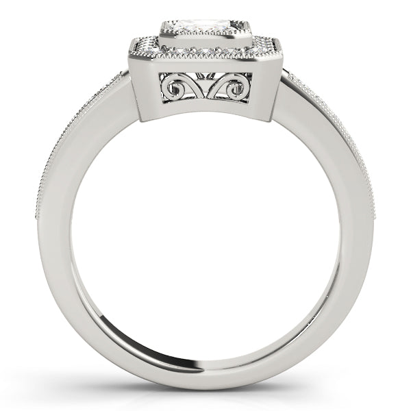 Cherished Halo Emerald Diamond Engagement Ring — 9K/18K Gold & Platinum