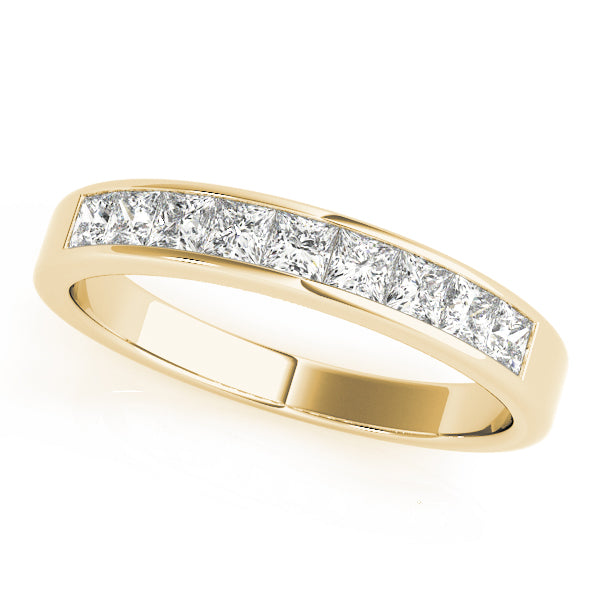 Channel Set Fancy Half Eternity Ring in Gold & Platinum