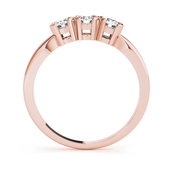 Bezel Set Half Eternity Ring in Gold & Platinum
