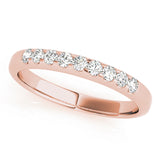 Straight Shared Prong Half Eternity Ring in Gold & Platinum