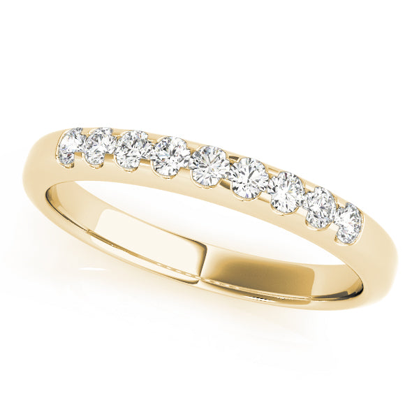 Straight Shared Prong Half Eternity Ring in Gold & Platinum